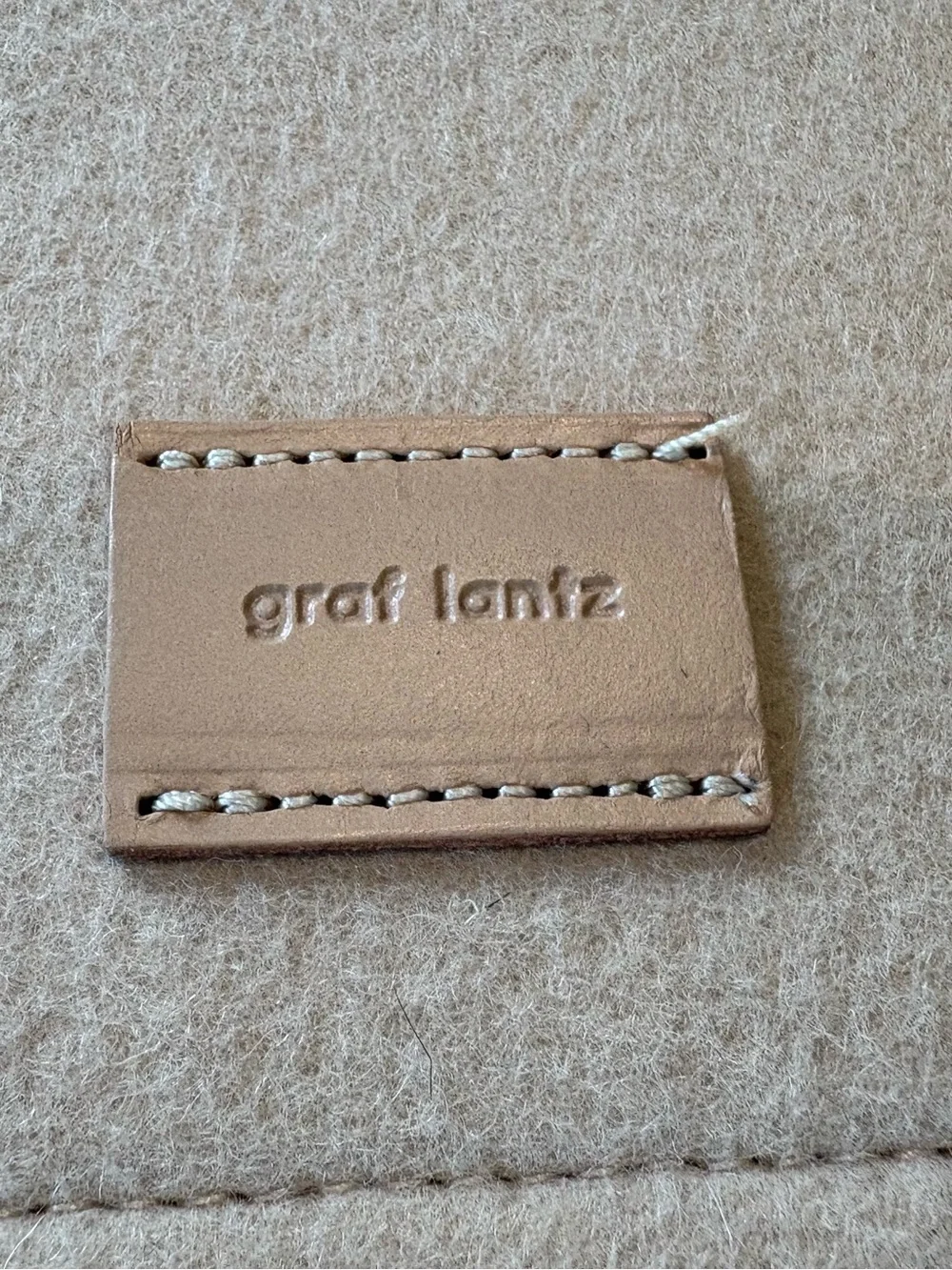 Graf Lantz - Deco Edge merino wool pouch, clutch, wristlet, handbag. Cream. NWOT